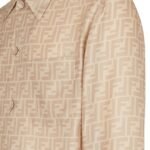FENDI BEIGE FF SILK SHIRT