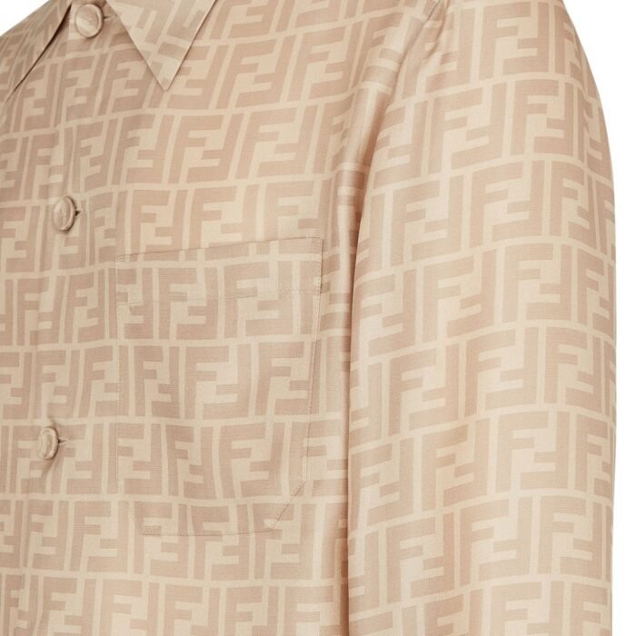 FENDI BEIGE FF SILK SHIRT