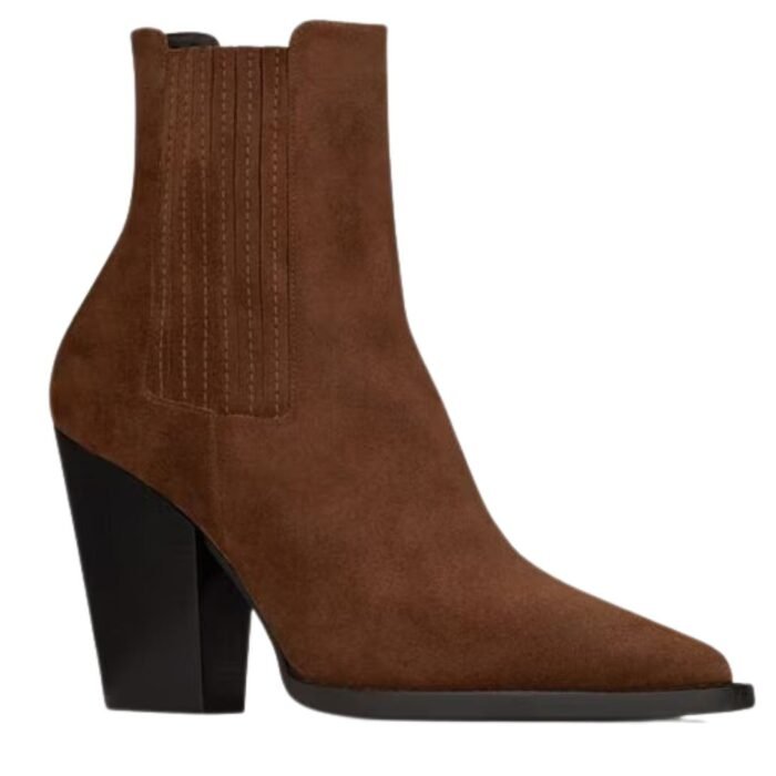 SAINT LAURENT THEO CHELSEA BOOTIES IN SUEDE