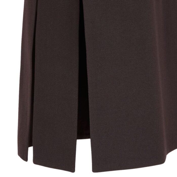 FENDI BURGUNDY GRAIN DE POUDRE WOOL SKIRT