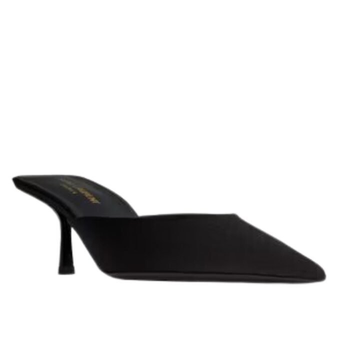 SAINT LAURENT BARBARA MULES IN SATIN CREPE