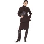 FENDI DARK PURPLE GRAIN DE POUDRE WOOL JACKET