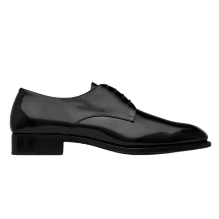 SAINT LAURENT ADRIEN DERBIES IN GLAZED LEATHER