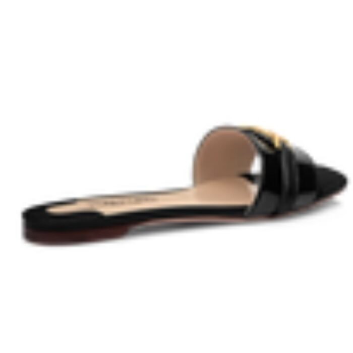 TOM FORD PATENT LEATHER WHITNEY SLIDE BLACK