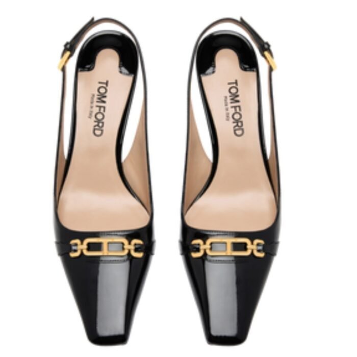 TOM FORD PATENT LEATHER WHITNEY SLINGBACK BLACK