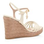 TOM FORD PRINTED LIZARD LEATHER CABANA WEDGE ESPADRILLE IVORY