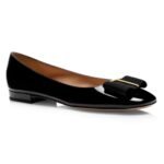 TOM FORD LEATHER AND GROS GRAIN AUDREY BALLERINA FLAT