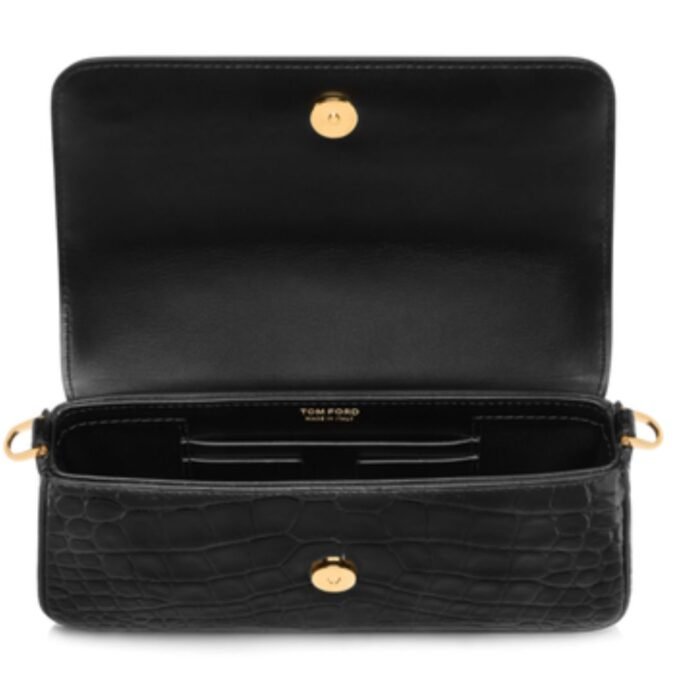 TOM FORD SHINY STAMPED CROCODILE LEATHER MINI BAG
