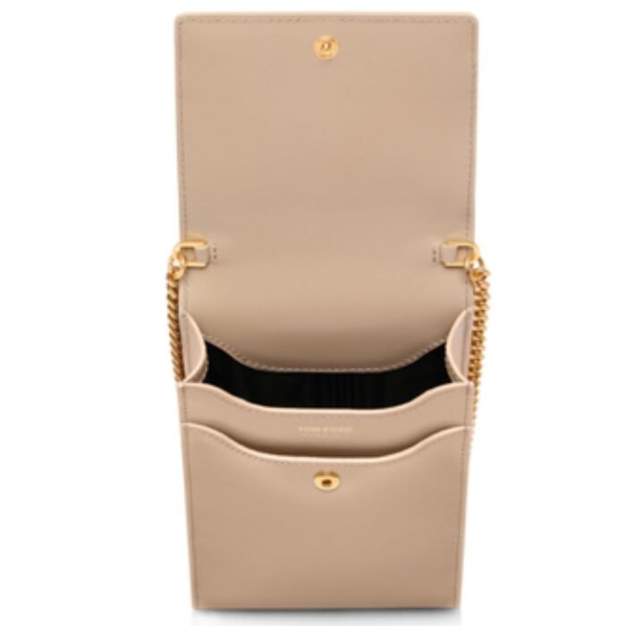 TOM FORD PALMELLATO EFFECT LEATHER PHONE POUCH