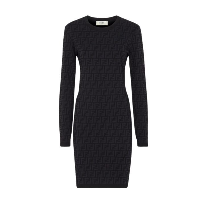 FENDI DRESS BLACK VISCOSE