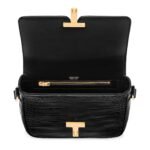 TOM FORD SHINY STAMPED CROCODILE LEATHER WALLIS SMALL SHOULDER BAG
