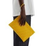 FENDI FF JACQUARD FLAT MEDIUM FABRIC POUCH
