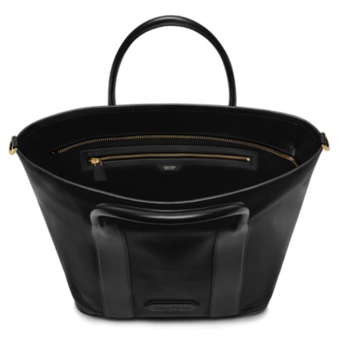 TOM FORD GRAIN LEATHER SHOPPER WITH ZIP