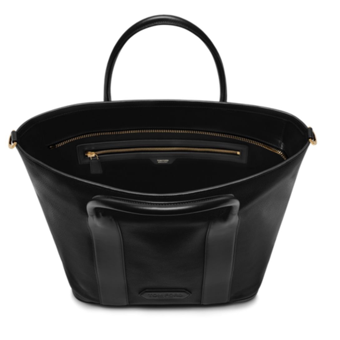 4 TOM FORD GRAIN LEATHER SHOPPER WITH ZIP