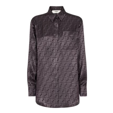 FENDI DARK PURPLE FF SILK SHIRT
