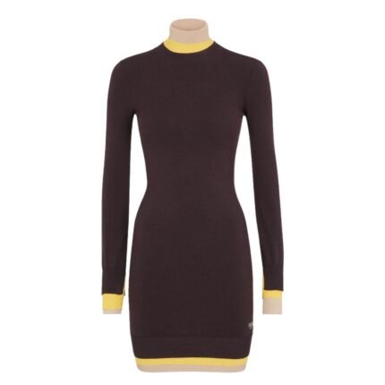 FENDI DARK PURPLE WOOL DRESS
