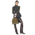 FENDI DARK GREEN WOOL AND CASHMERE SHRUG