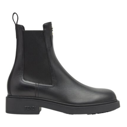 FENDI FILO BLACK LEATHER BIKER BOOTS
