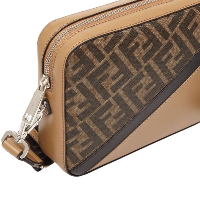 FENDI DIAGONAL CAMERA CASE LEATHER BAG