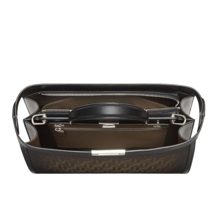 FENDI PEEKABOO ISEEU MEDIUM BROWN FF JACQUARD BAG