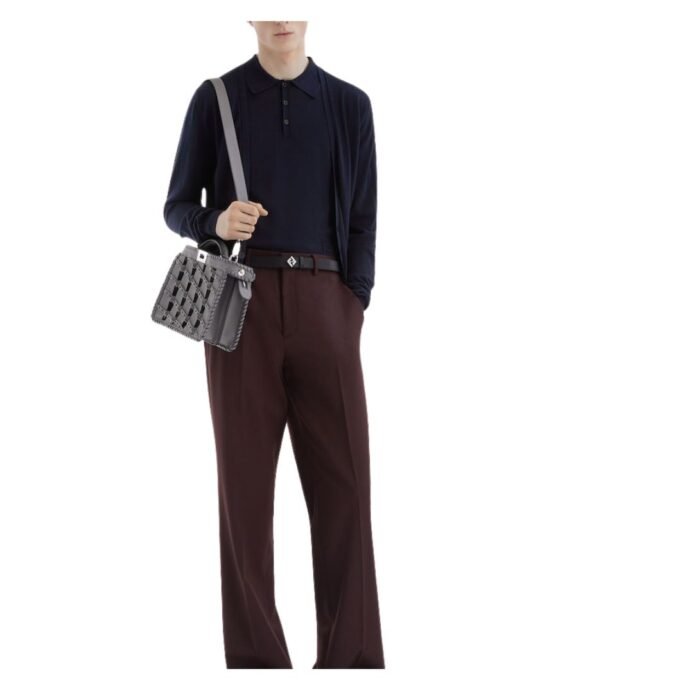 FENDI BLUE WOOL CARDIGAN