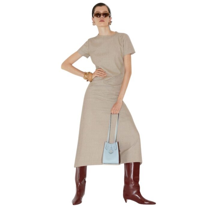 FENDI DRESS CHAMPAGNE COLORED SILK