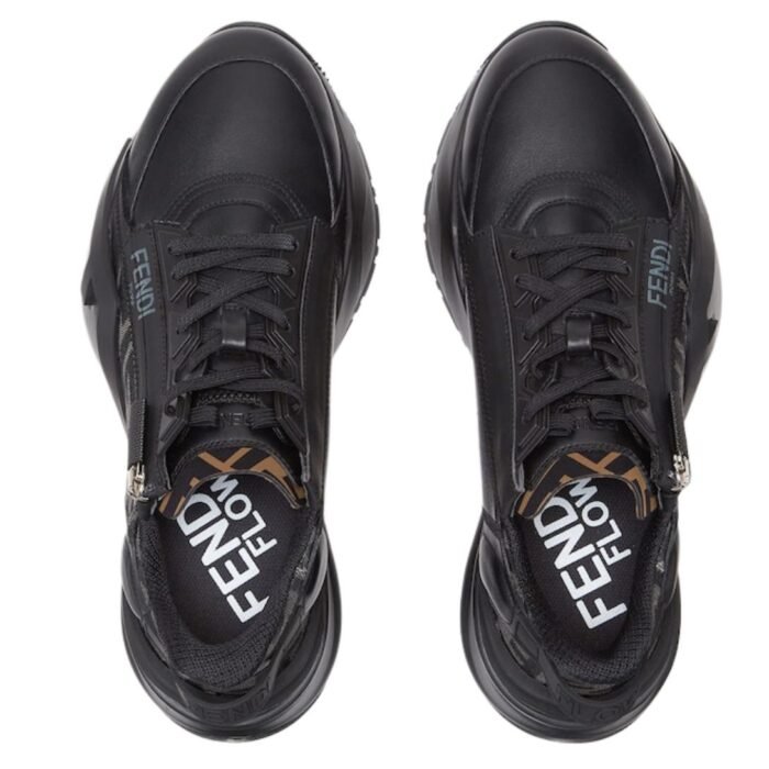 FENDI FLOW SNEAKERS LEATHER LOW-TOPS