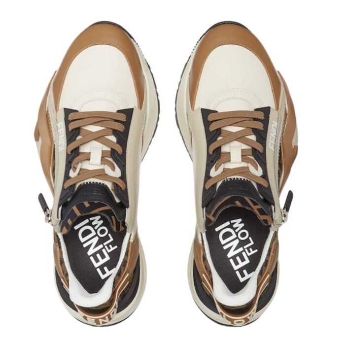 FENDI FLOW SNEAKERS LEATHER LOW-TOPS