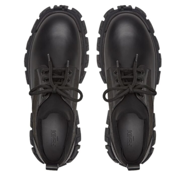 FENDI FORCE LACE-UPS BLACK LEATHER
