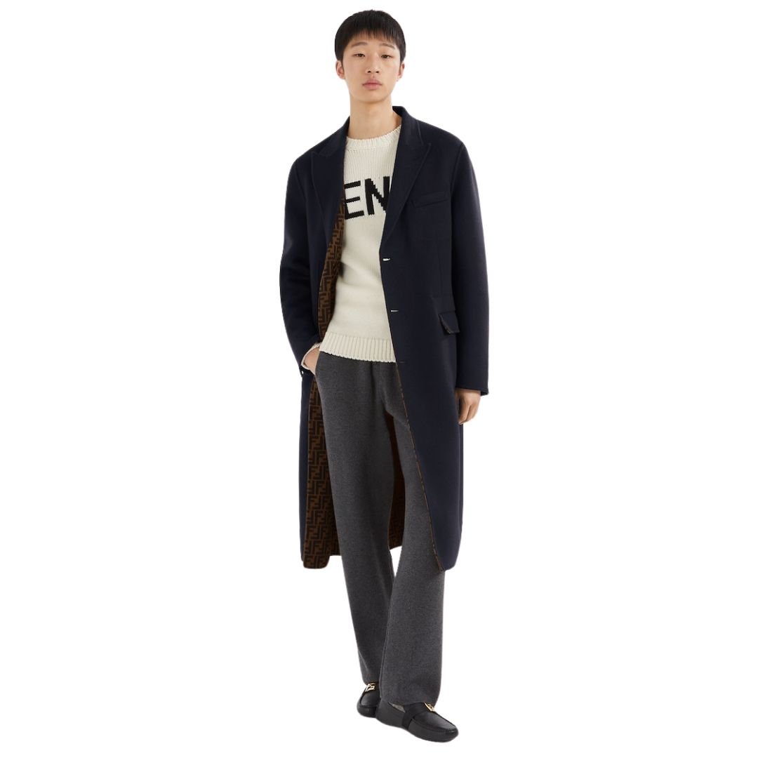 4 FENDI FF SQUARED BLACK LEATHER DRIVERS