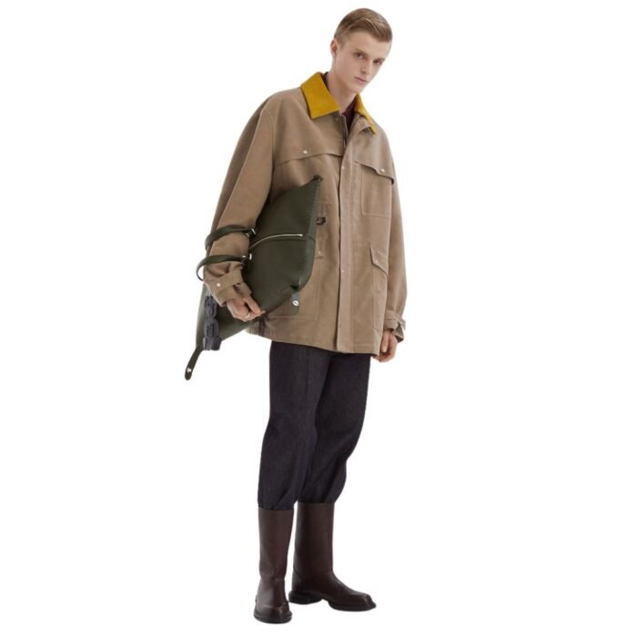 FENDI BEIGE WAXED COTTON BLOUSON