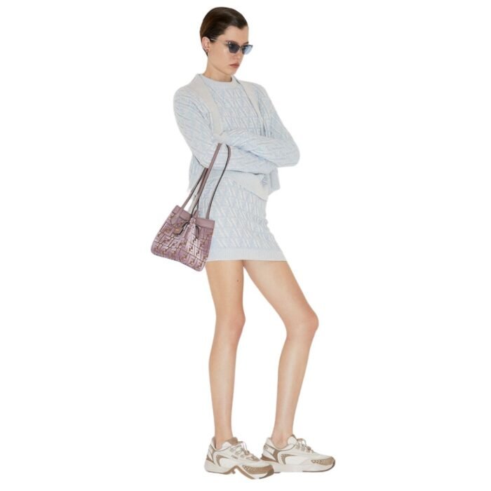 FENDI FF CASHMERE AND WOOL MINI SKIRT