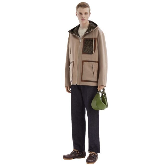 FENDI BLOUSON BEIGE FABRIC PARKA