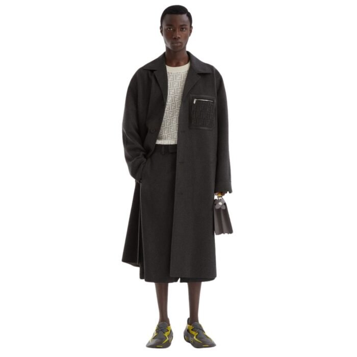 FENDI GRAY CASHMERE COAT
