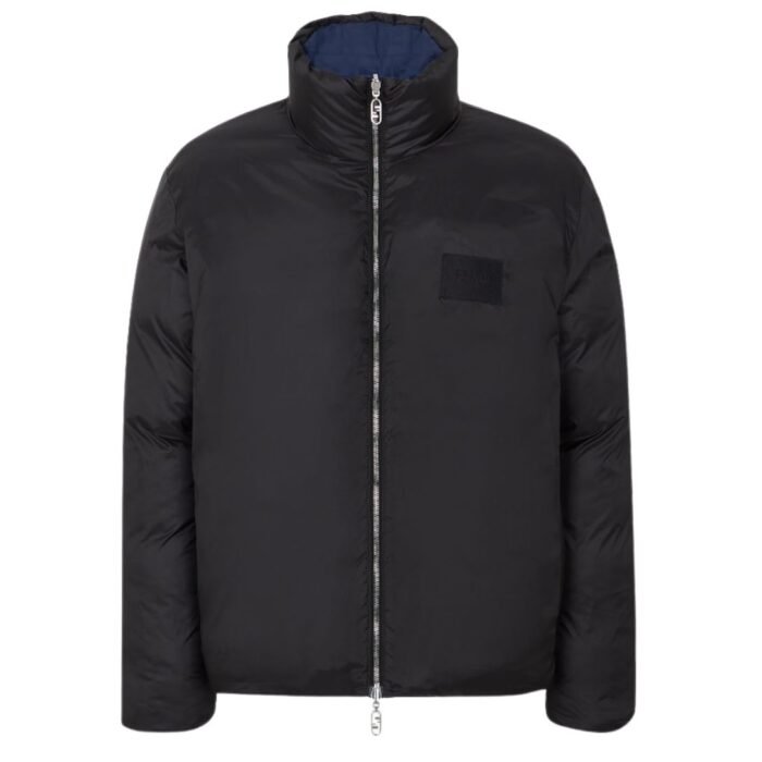 FENDI BLUE FF NYLON PUFFER JACKET