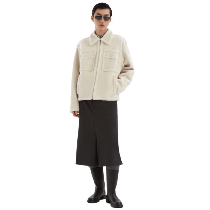 FENDI WHITE SHEARLING BLOUSON