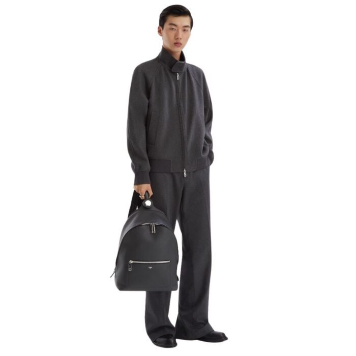 FENDI BLOUSON GRAY CASHMERE BOMBER JACKET
