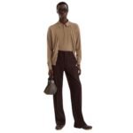 FENDI BURGUNDY WOOL PANTS