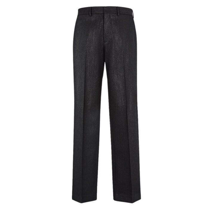 FENDI BLACK PANTS WITH METALLIC YARN