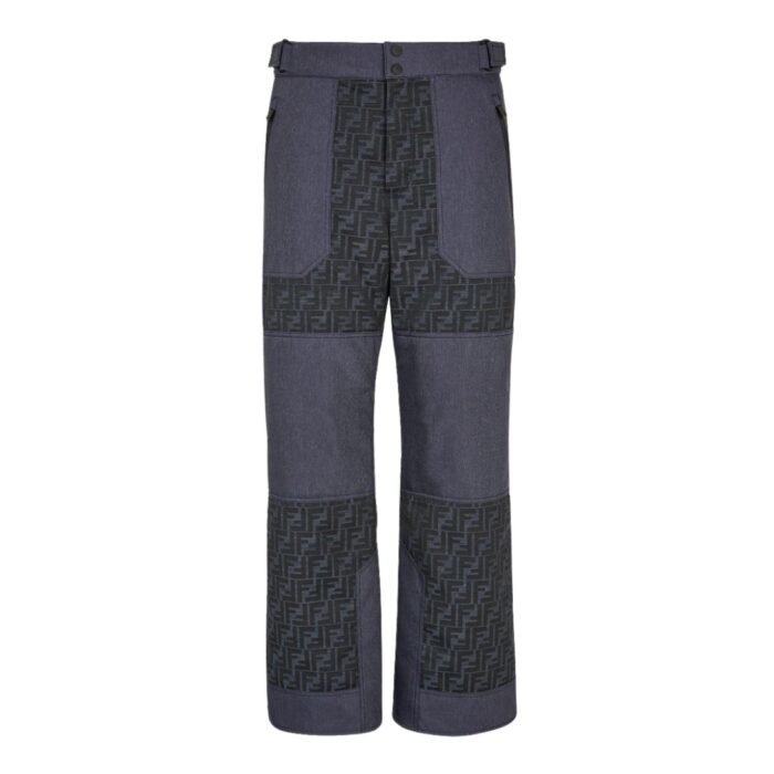 FENDI SKI BLUE FF JACQUARD PANTS