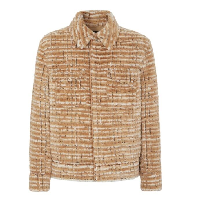 FENDI BROWN LEATHER AND MINK JACKET