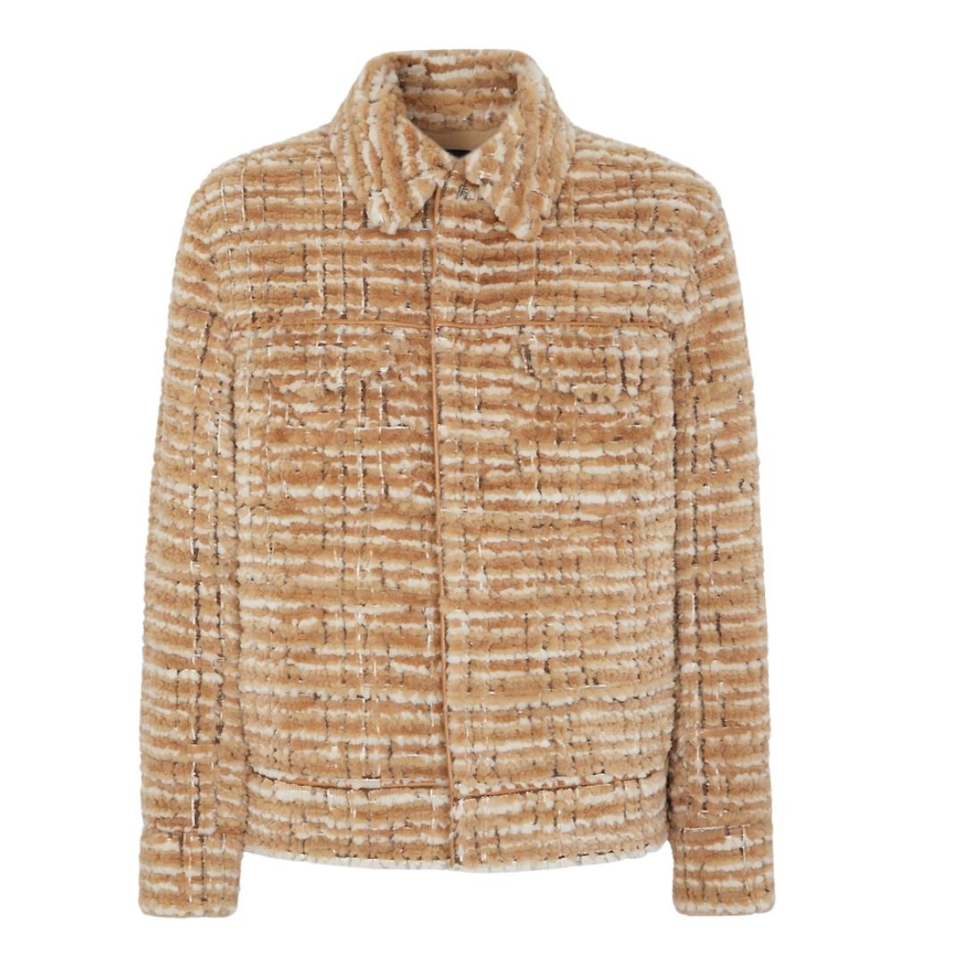 4 FENDI BROWN LEATHER AND MINK JACKET