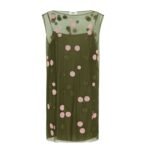 FENDI GREEN EMBROIDERED TULLE DRESS