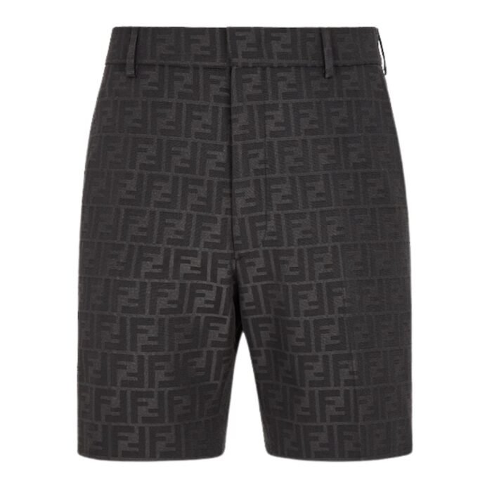 FENDI BERMUDAS FF JACQUARD FABRIC PANTS