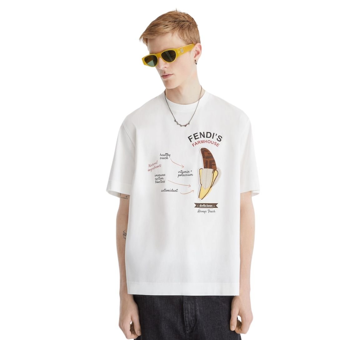 4 FENDI WHITE COTTON FENDILICIOUS T-SHIRT