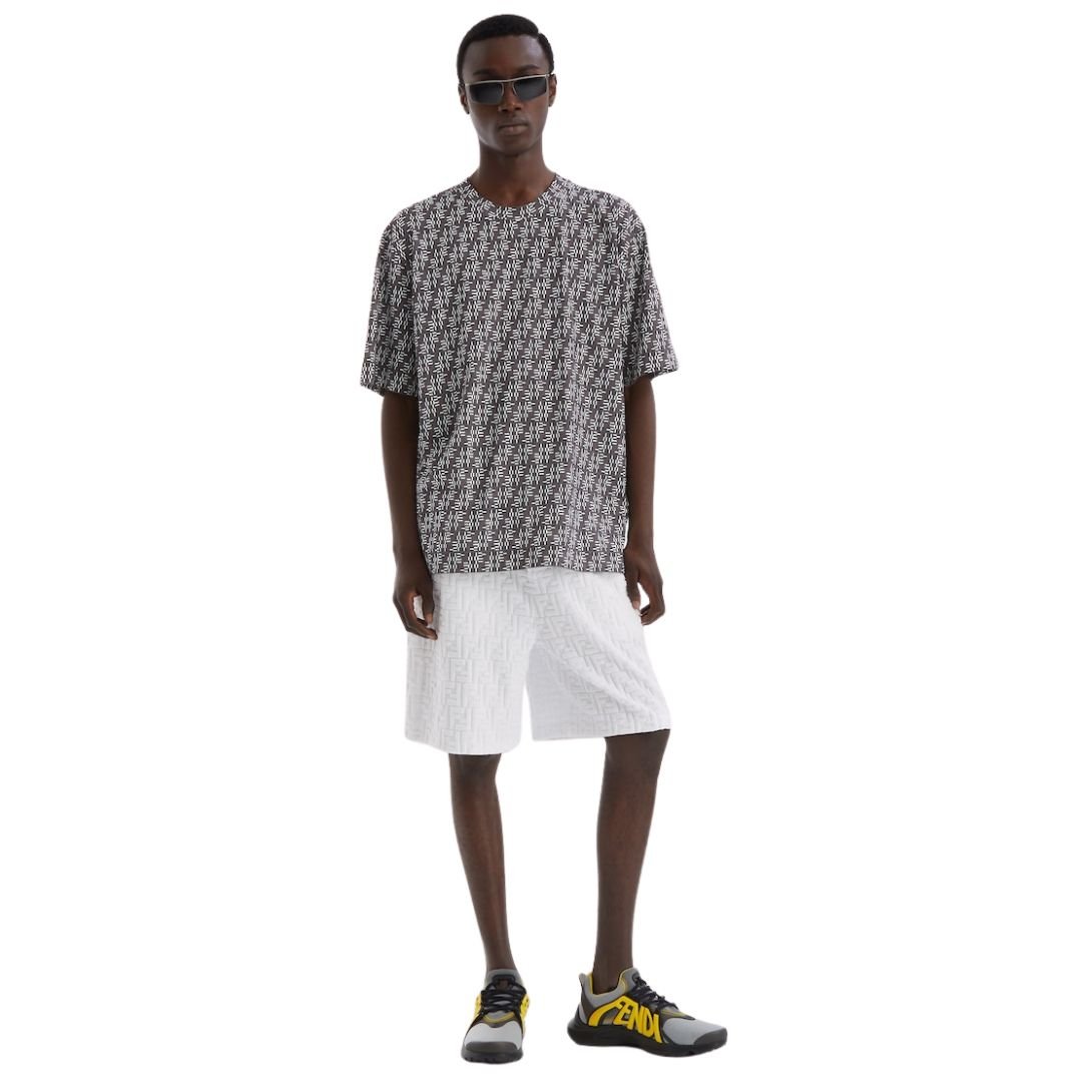 4 FENDI FF LABYRINTH COTTON T-SHIRT