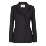 FENDI JACKET BLACK PINSTRIPED WOOL BLAZER