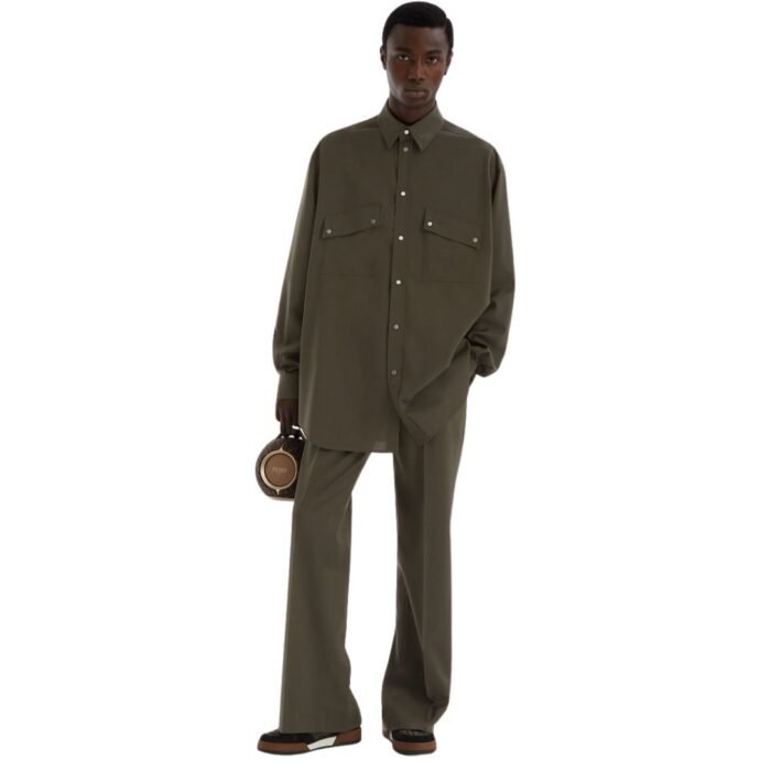 FENDI GREEN WOOL BLOUSON