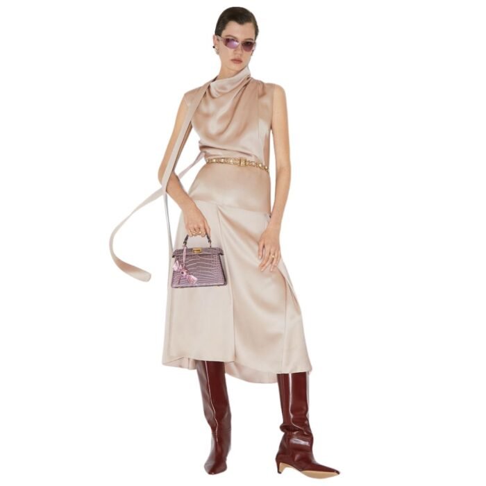 FENDI CHAMPAGNE-COLORED SILK SKIRT