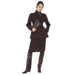 FENDI BURGUNDY GRAIN DE POUDRE WOOL SKIRT